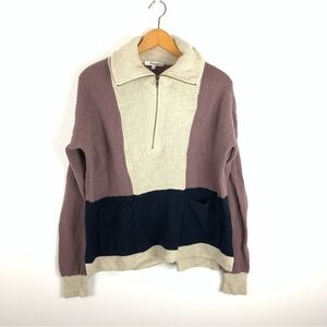 Madewell Multicolor Glenbrook Colorblock Half Zip Pullover Sweater Size Small